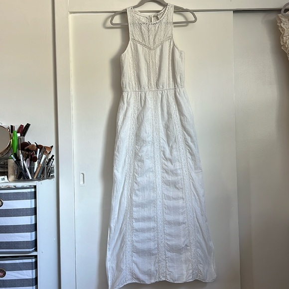 JOIE White Halter Maxi Dress with Crochet Details Size S - Picture 1 of 7